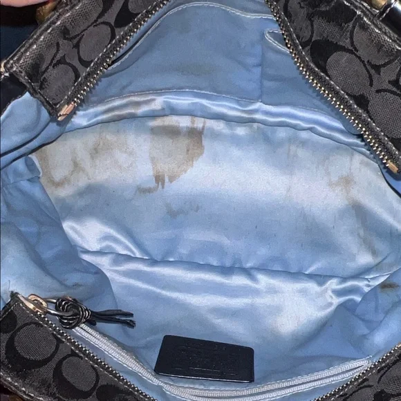 COACH Black Signature Monogram Career Shoulder Bag - Picture 7 of 13